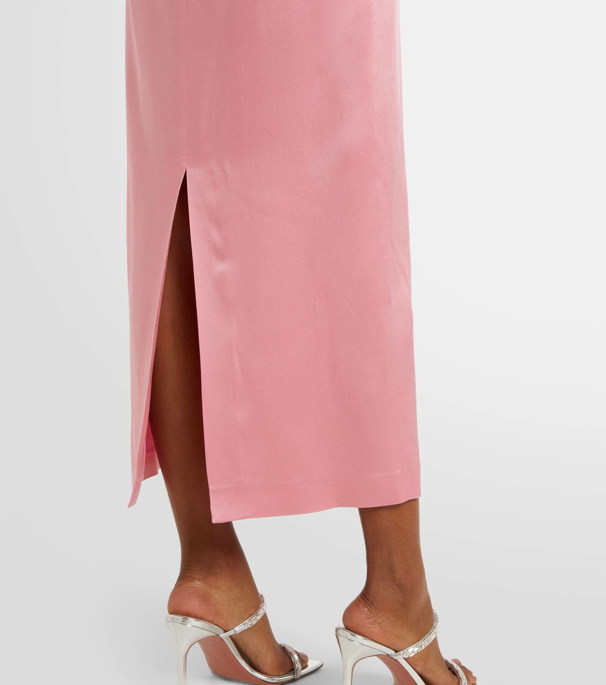 Blumarine Envers embellished satin midi dress