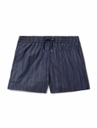 Paul Smith - Straight-Leg Mid-Length Striped Swim Shorts - Blue