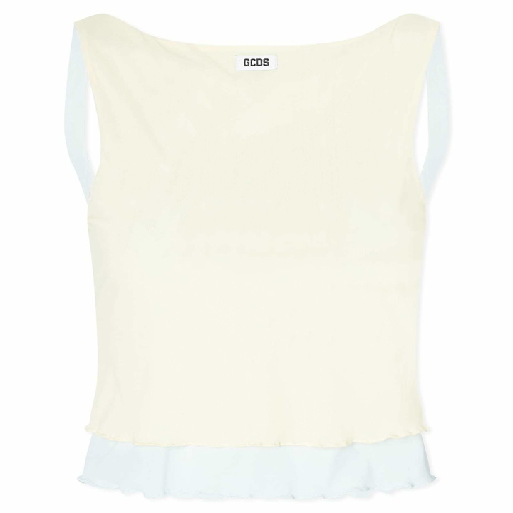 Photo: GCDS Women's Tulle Tank Top in Baby Yellow