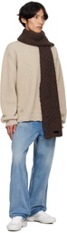 MM6 Maison Margiela Brown Distressed Scarf