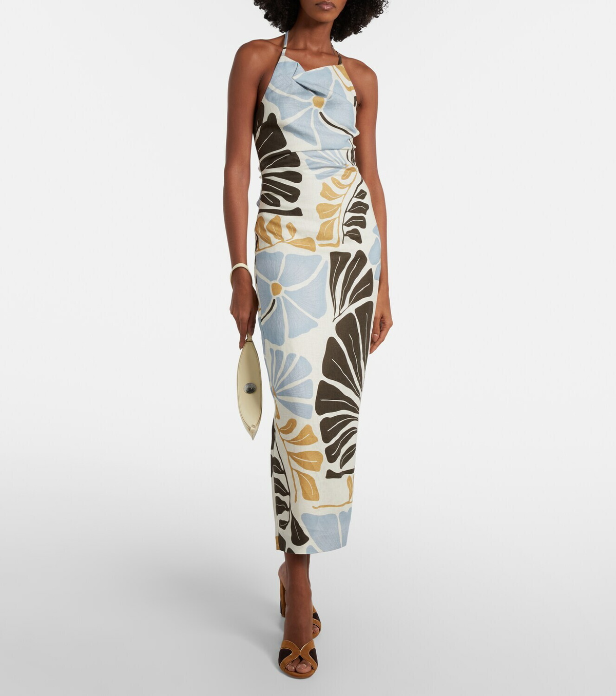 SIR Lola floral linen midi dress