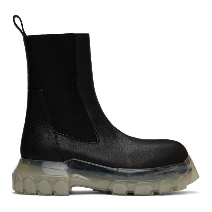 Photo: Rick Owens Black Mega Bozo Tractor Beetle Boots