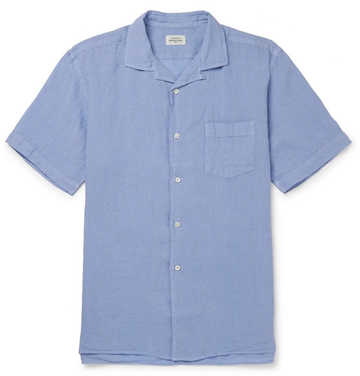 Photo: Hartford - Camp-Collar Linen Shirt - Men - Blue