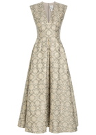 Huishan Zhang Kyle Floral-jacquard Cotton-blend Maxi Dress Grey