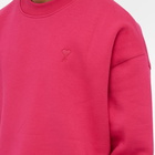 AMI Men's Tonal Heart Crew Sweat in Fuchsia