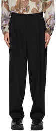 Dries Van Noten Black Pleated Trousers