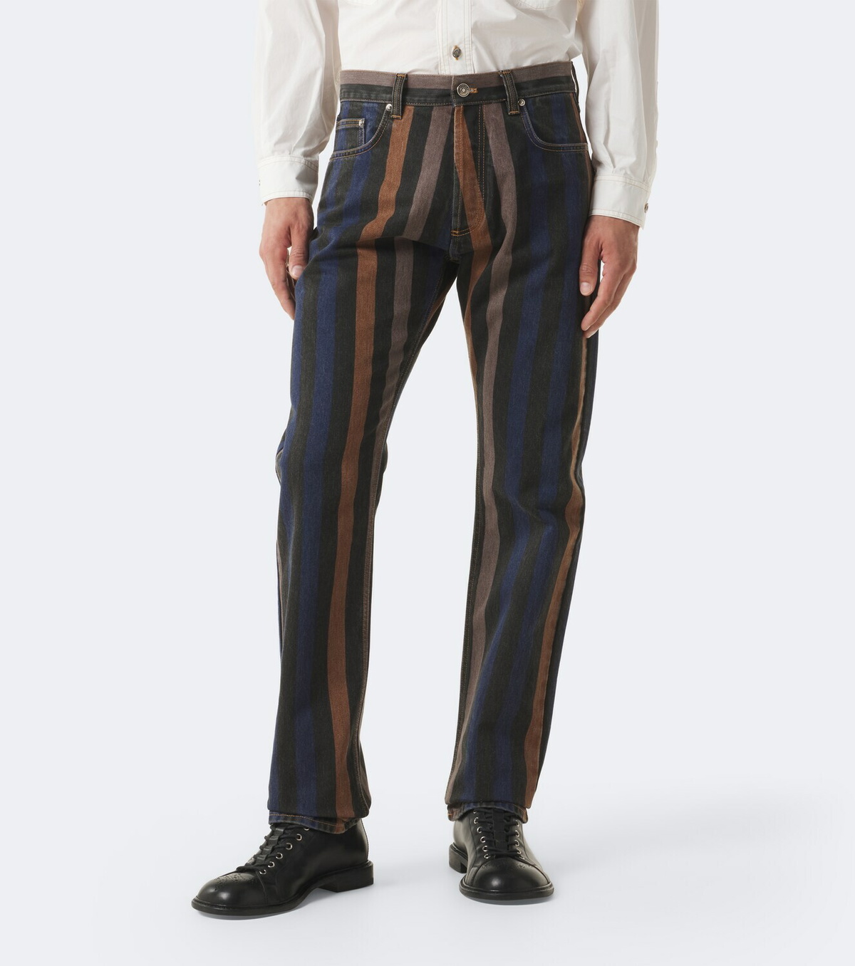 Versace Striped straight jeans