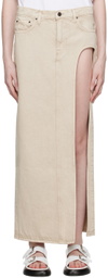 Grlfrnd Beige Blanca Maxi Skirt