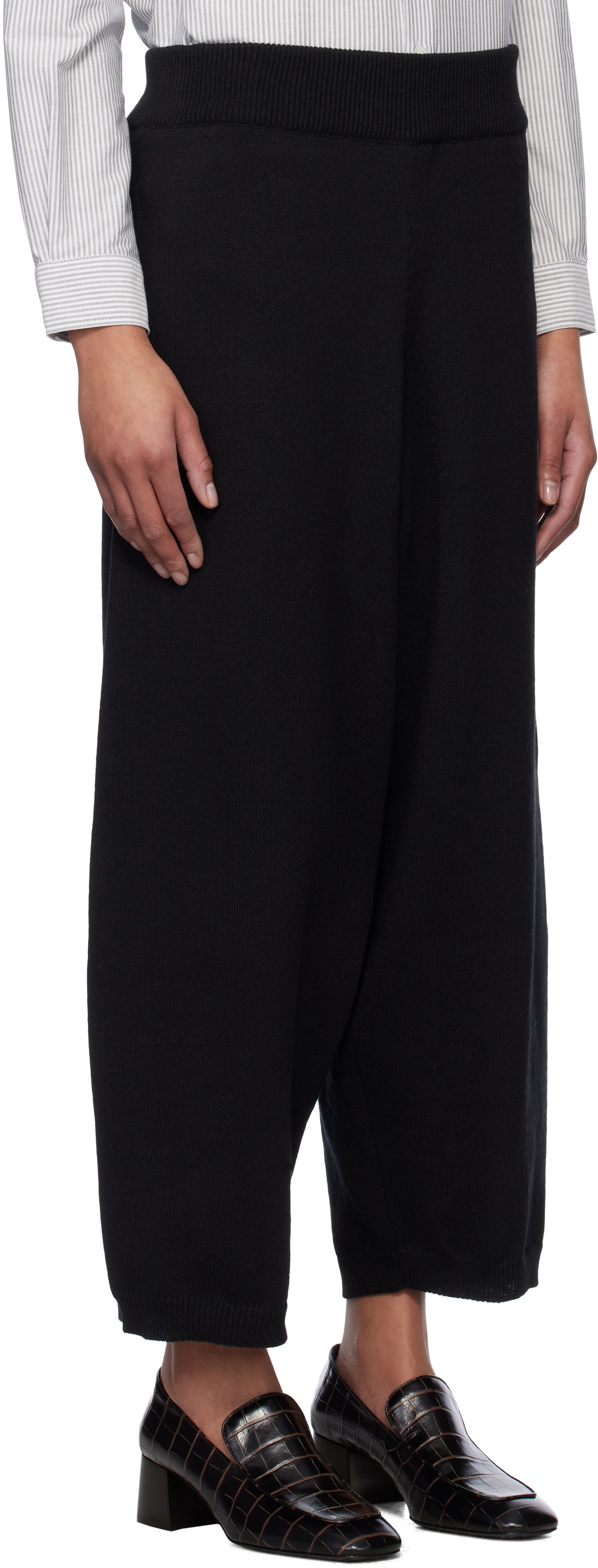 Cordera Black Cotton Knitted Lounge Pants