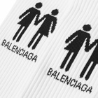 Balenciaga Men's Pride Tennis Socks in White/Black