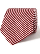 GIORGIO ARMANI - 8cm Striped Silk-Twill Tie - Red
