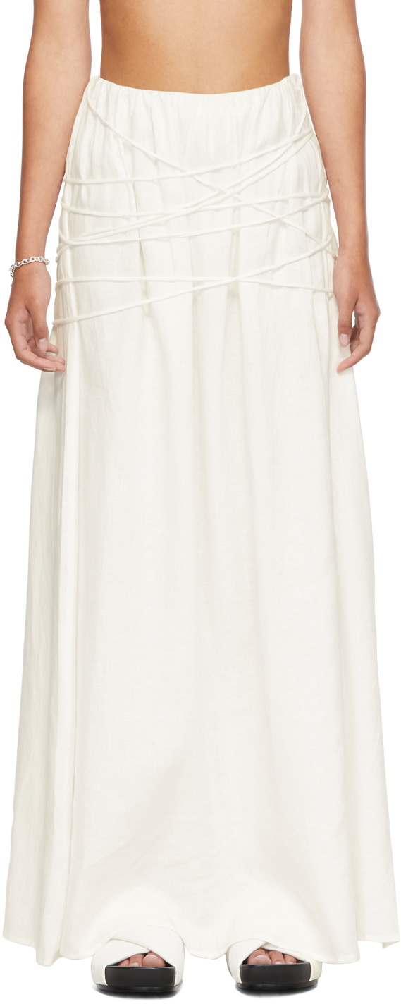 SIR. White Organic Linen Cleide Skirt SIR.