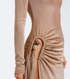 Christopher Esber Embellished draped jersey lamé gown