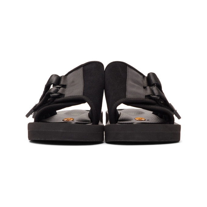 Suicoke Black Suede KAW-VS Sandals Suicoke