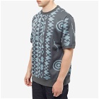 South2 West8 Men's Skull & Target Short Sleeve Sweater in Charcoal