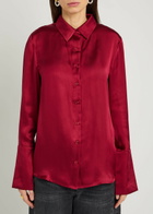 Anine Bing Amanda Silk-blend Shirt Burgundy