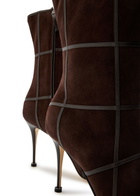 Manolo Blahnik Trulonapla 90 Panelled Suede Mid-calf Boots Brown