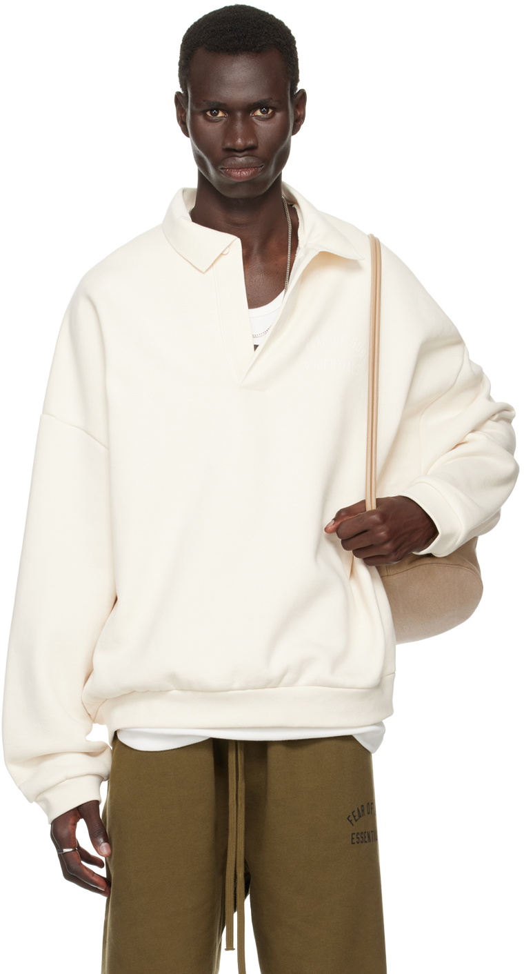 Fear of God ESSENTIALS Off-White Single-Button Polo Fear Of