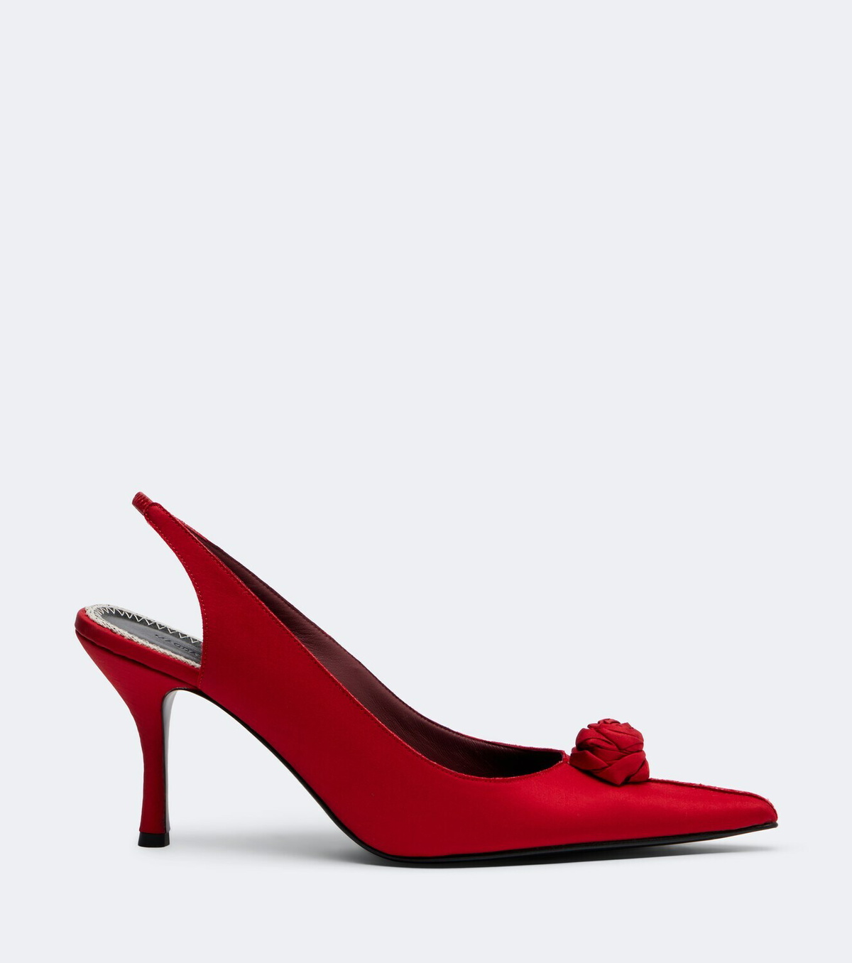 Magda Butrym Floral-appliqué satin slingback pumps