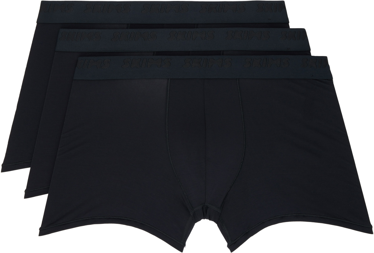 SKIMS Three-Pack Black SKIMS Stretch 3 Boxer Briefs