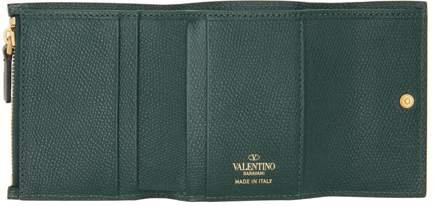 Valentino VLOGO LARGE LEATHER GREEN Dark green ref.410879 - Joli Closet