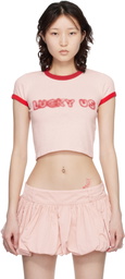 Kenzo Pink Kenzo Paris 'KENZO Words' Cropped T-shirt