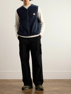 A.P.C. - Nate Logo-Appliquéd Shell-Trimmed Fleece Gilet - Blue