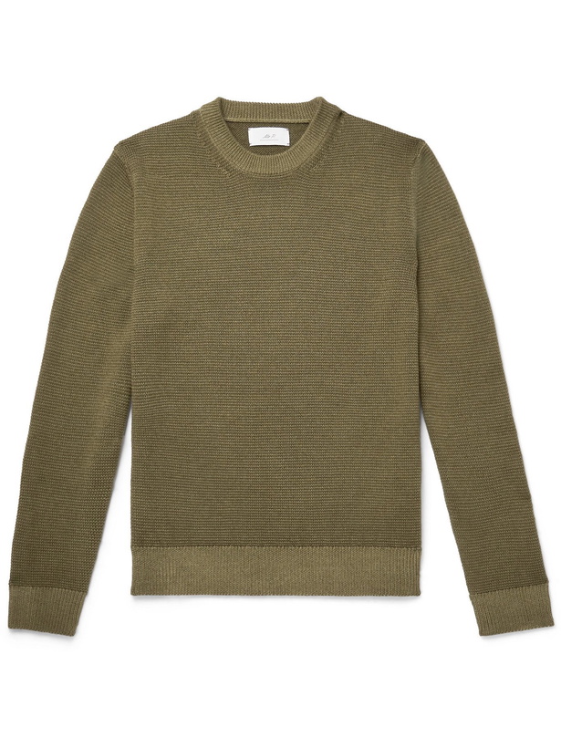 Photo: MR P. - Garment-Dyed Waffle-Knit Merino Wool Sweater - Green