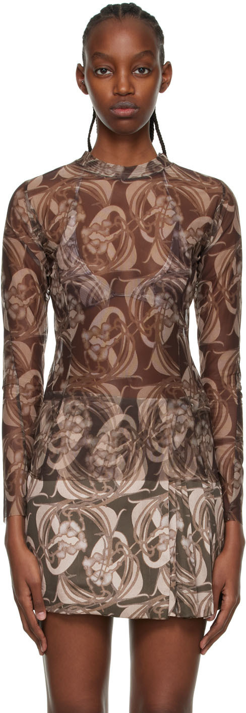 Anne Isabella Brown Recycled Polyethylene Blouse