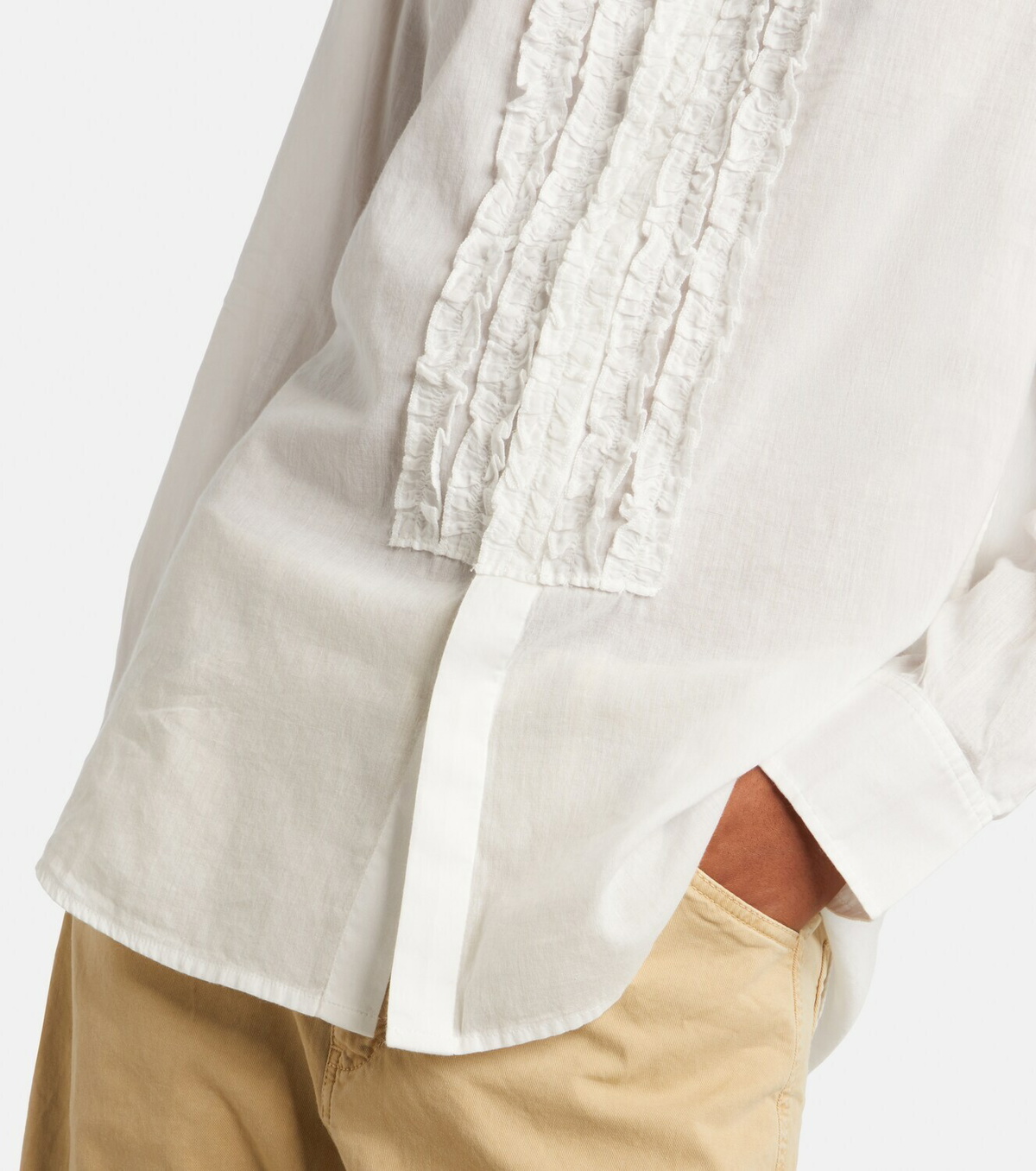 Nili Lotan Nathael ruffled cotton poplin shirt