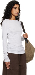 Entire Studios Gray Sheer Long Sleeve T-shirt