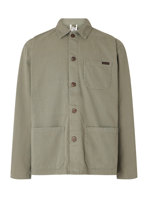 Photo: Nudie Jeans - Buddy Herringbone Organic Cotton-Twill Chore Jacket - Green