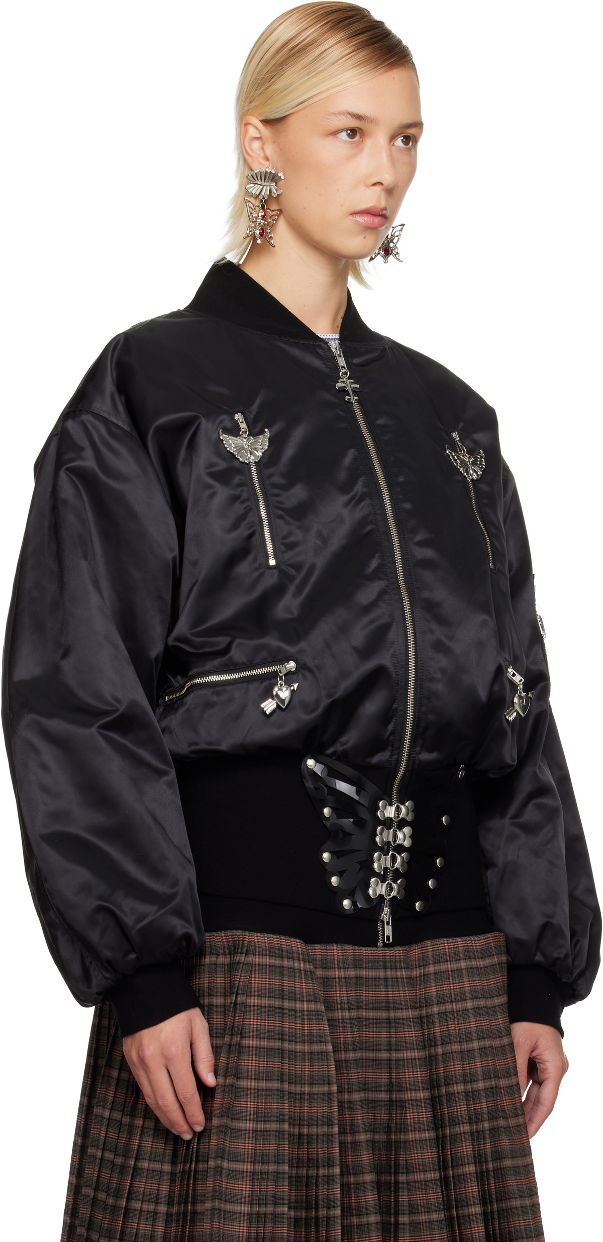 Chopova Lowena Black Glide Bomber Jacket