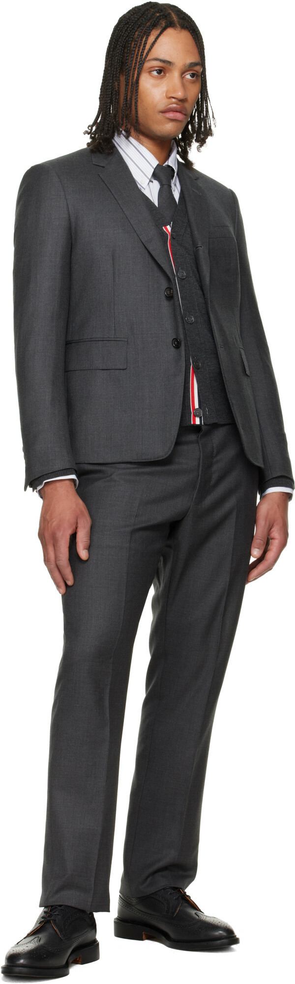 Thom Browne Black Leather Sole Longwing Brogues
