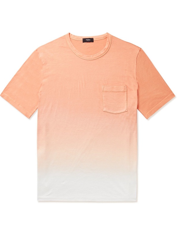 Photo: THEORY - Essential Dip-Dyed Pima Cotton-Jersey T-Shirt - Orange