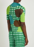 Pleats Please Issey Miyake Printed Pleated Woven top Light Brown