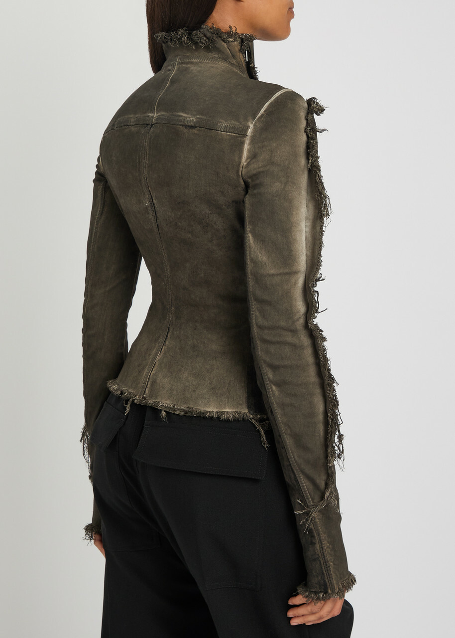 Rick Owens Gary Distressed Cotton-blend Jacket Brown Other