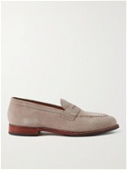 GRENSON - Lloyd Suede Penny Loafers - Brown