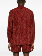 Labrum London Red Fringed Velvet Long-Sleeve Shirt
