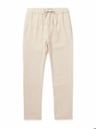 Frescobol Carioca - Oscar Straight-Leg Linen and Cotton-Blend Drawstring Trousers - Neutrals