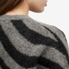 Fiorucci Women's Black Candy Stripe Mohair Sweater in Black Stripes