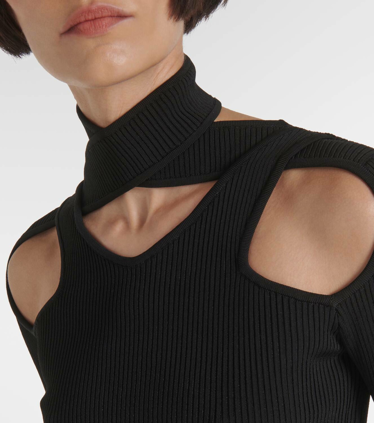 Coperni Ribbed-knit cutout top Coperni