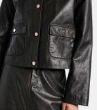 Self-Portrait Shearling-trimmed leather jacket