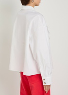 A.W.A.K.E Mode Ruffled Asymmetric Stretch-cotton Shirt White