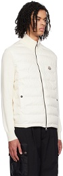 Moncler Off-White Quilted Down Cardigan