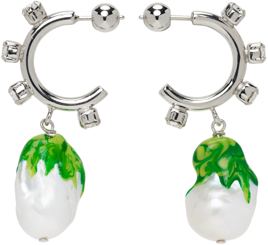 Photo: Safsafu Silver & Green Jelly Melted Earrings