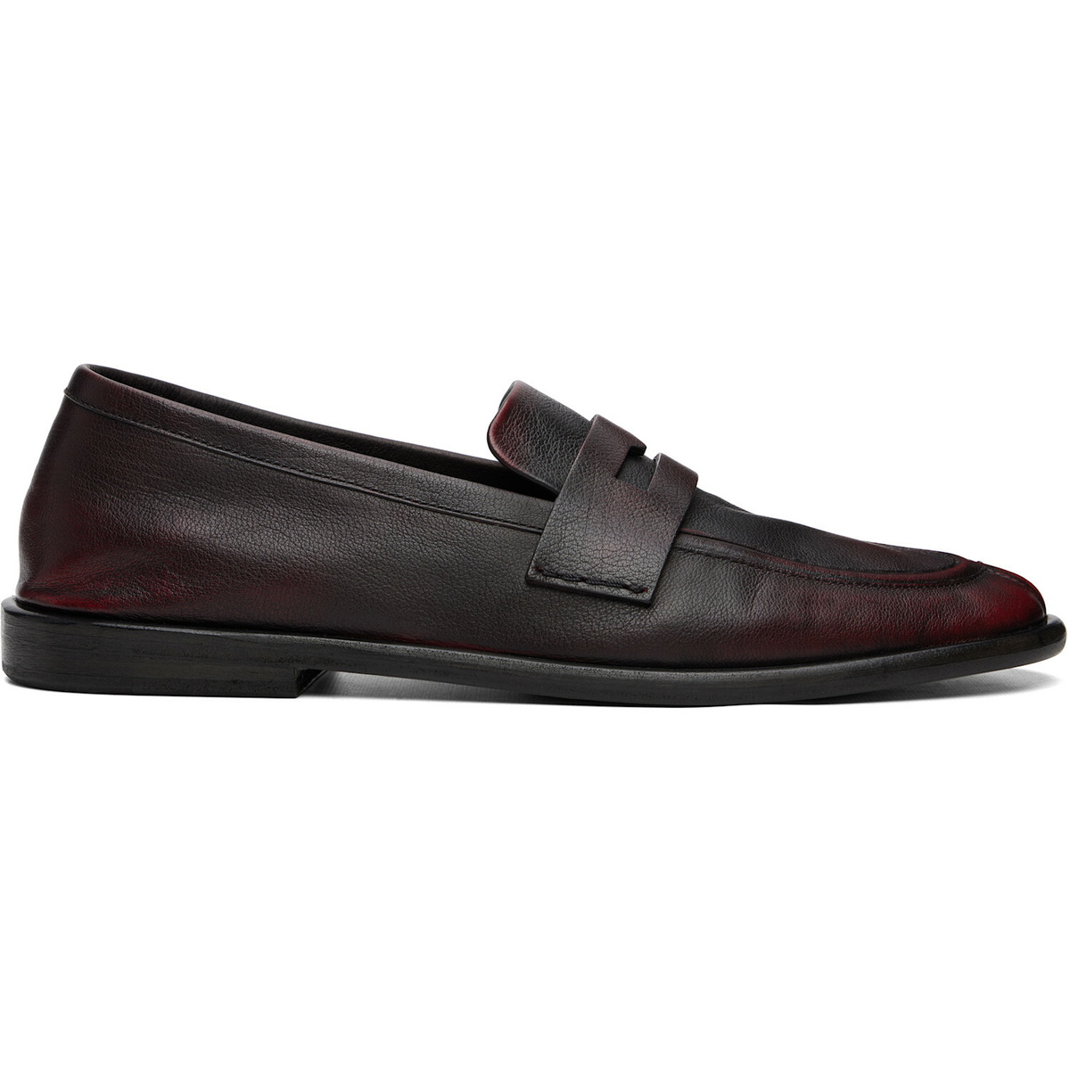 Marsèll Burgundy Stesa Soft Pebbled Leather Loafers