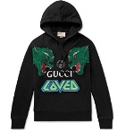 Gucci - Oversized Printed Loopback Cotton-Jersey Hoodie - Men - Black