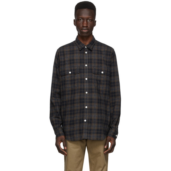 Photo: Norse Projects Navy Flannel Check Villads Shirt