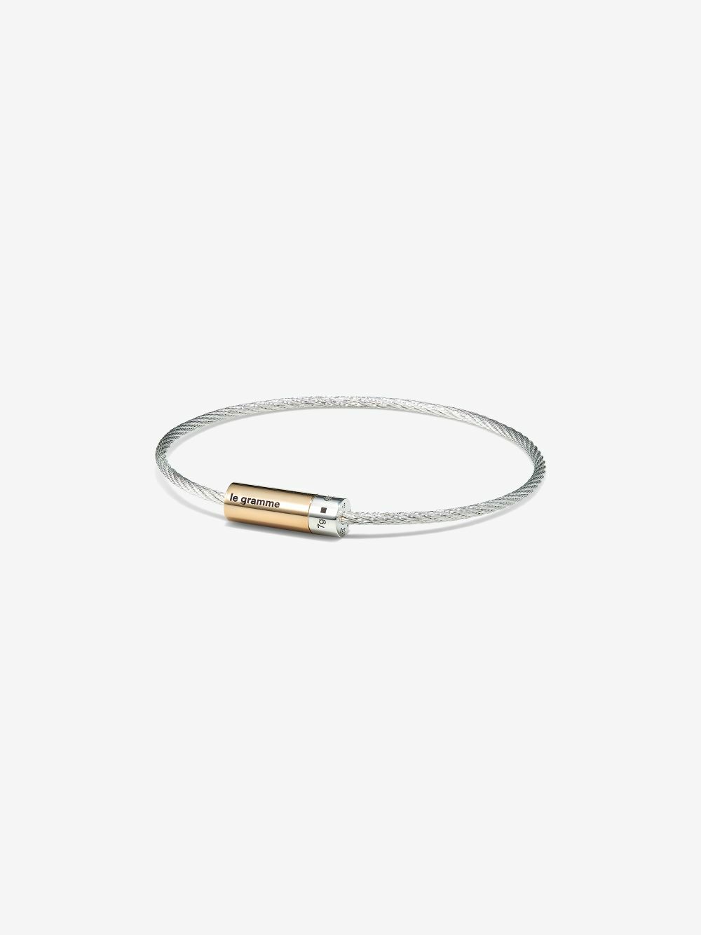 Le Gramme 18kt Gold And Silver 9g Polished Bicolor Cable Bracelet
